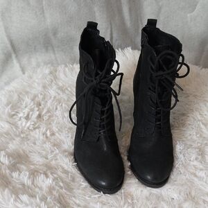 Aldo Black Lace-Up Women's Boots